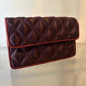 MARC BY MARC JACOBS | Purple Metallic Quilted Clutch Bag With Silver Chain